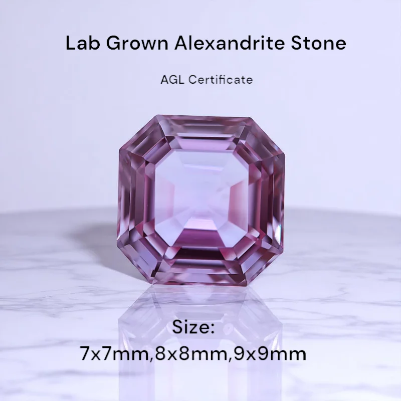 NEW Lab Grown Alexandrite Change Color Stone Asscher Cut Loose Gemstone For Earrings Pendant Jewelry Diy Making