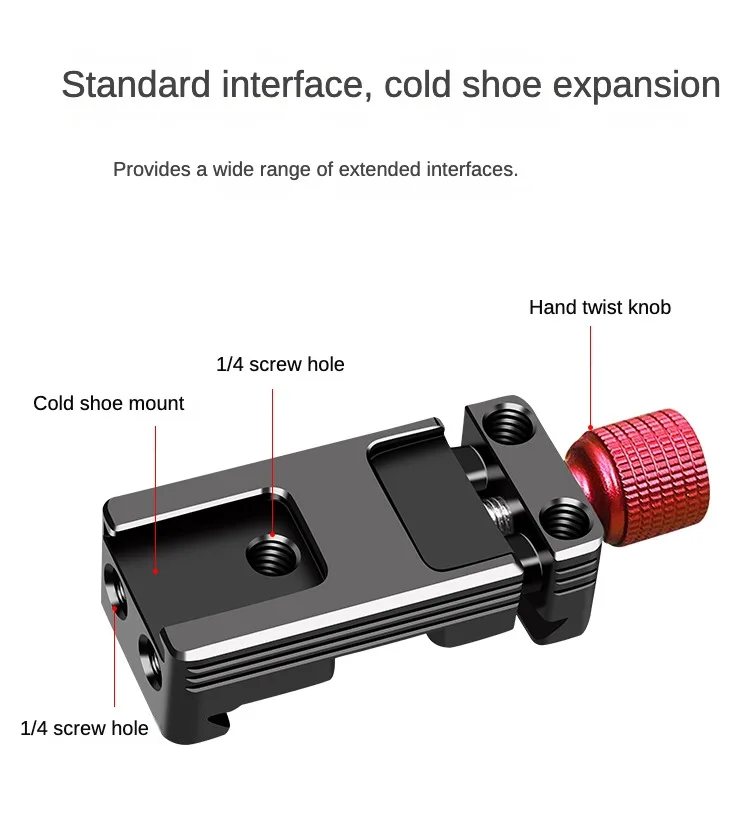 Schnellwechselplatte mit Cold Shoe 1/4 Zoll Gimbal und L-Platte 50g/100g Gegengewichtsklemme für DJI Ronin SC Stabilisator für Arca – Detail 7