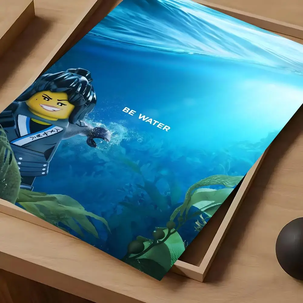 Cool L-LEGOs Cartoon N-Ninjago Poster For Self-adhesive Art Waterproof Paper Sticker Coffee House Bar Room Wall Decor view 2