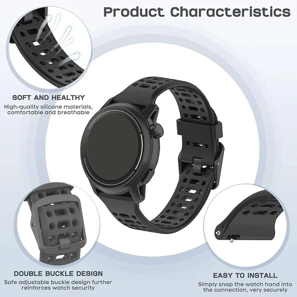 سيليكون 20 مللي متر 22 مللي متر حزام ل كوروس بيس 3 2 لينة سوار رياضي ل كوروس APEX 2 برو APEX برو 46 مللي متر 42 مللي متر تنفس المعصم العصابات