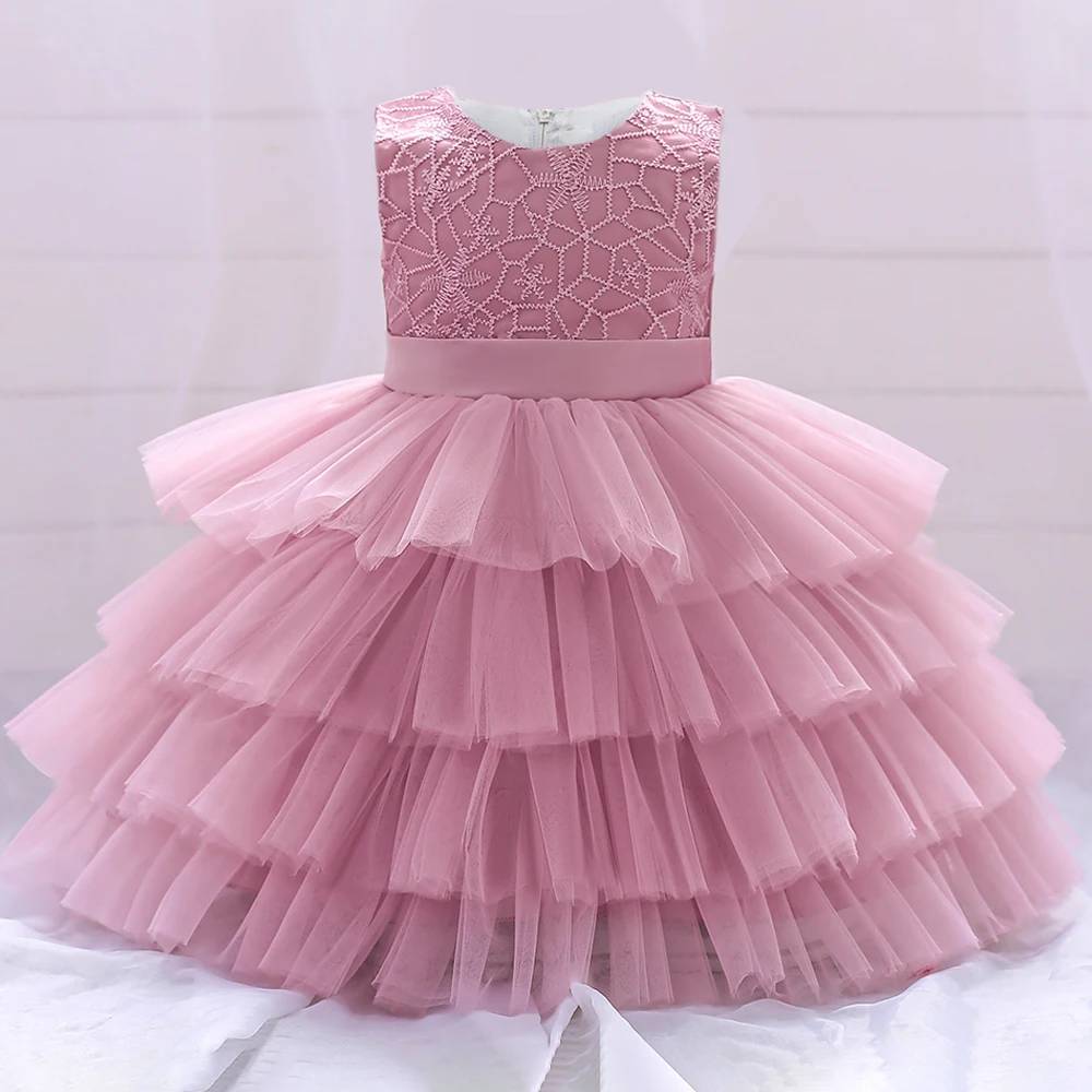 Summer Flower Princess Kids Baby Dress For Girls 1 Years Birthday Party Wedding Bow Dresses Christmas Baptism Prom Girl Clothes