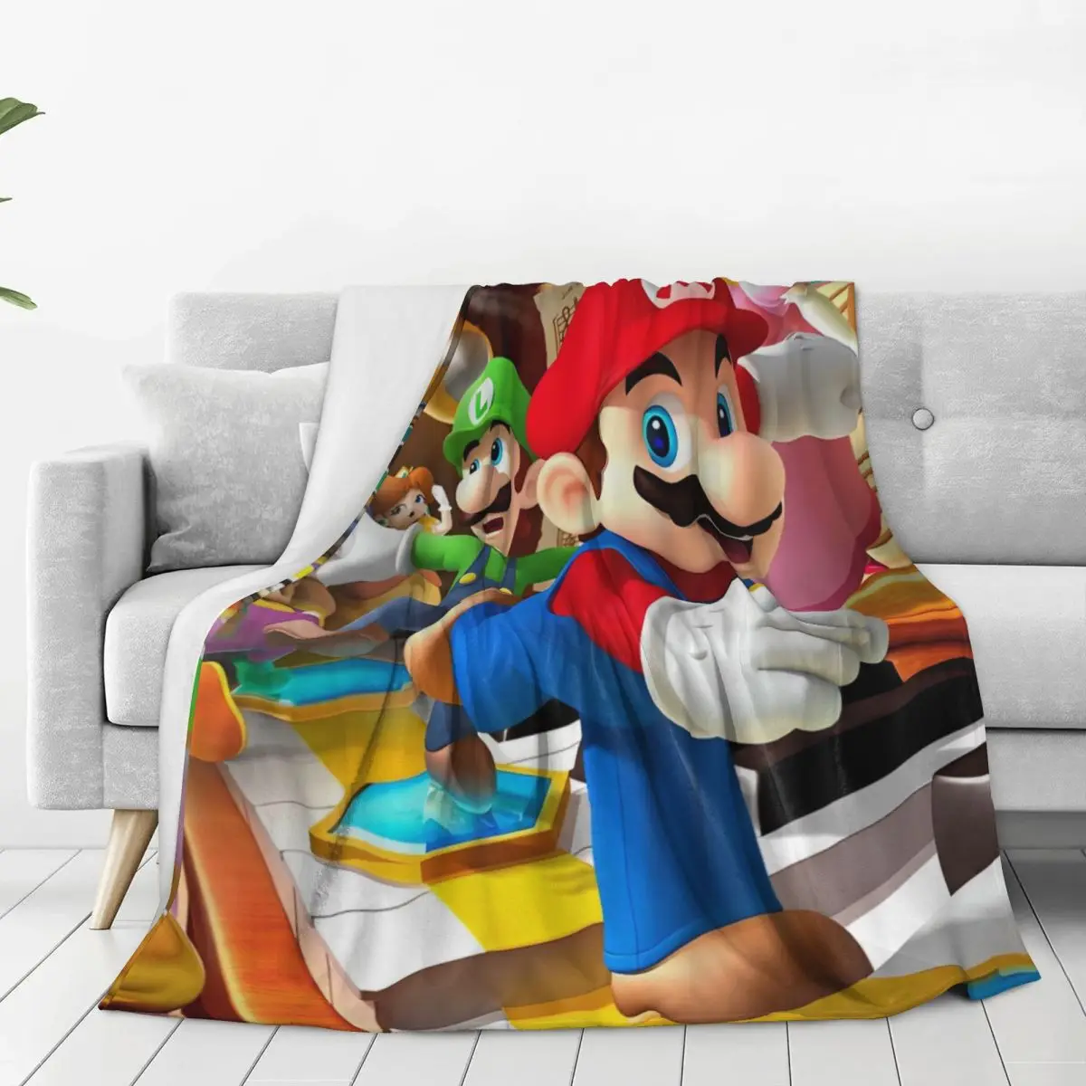 Super Cartoon M-Marios Printed Blanket Travel Flannel Throw Blanket For Bedroom Soft Warm Design Quality Bedspread Gift