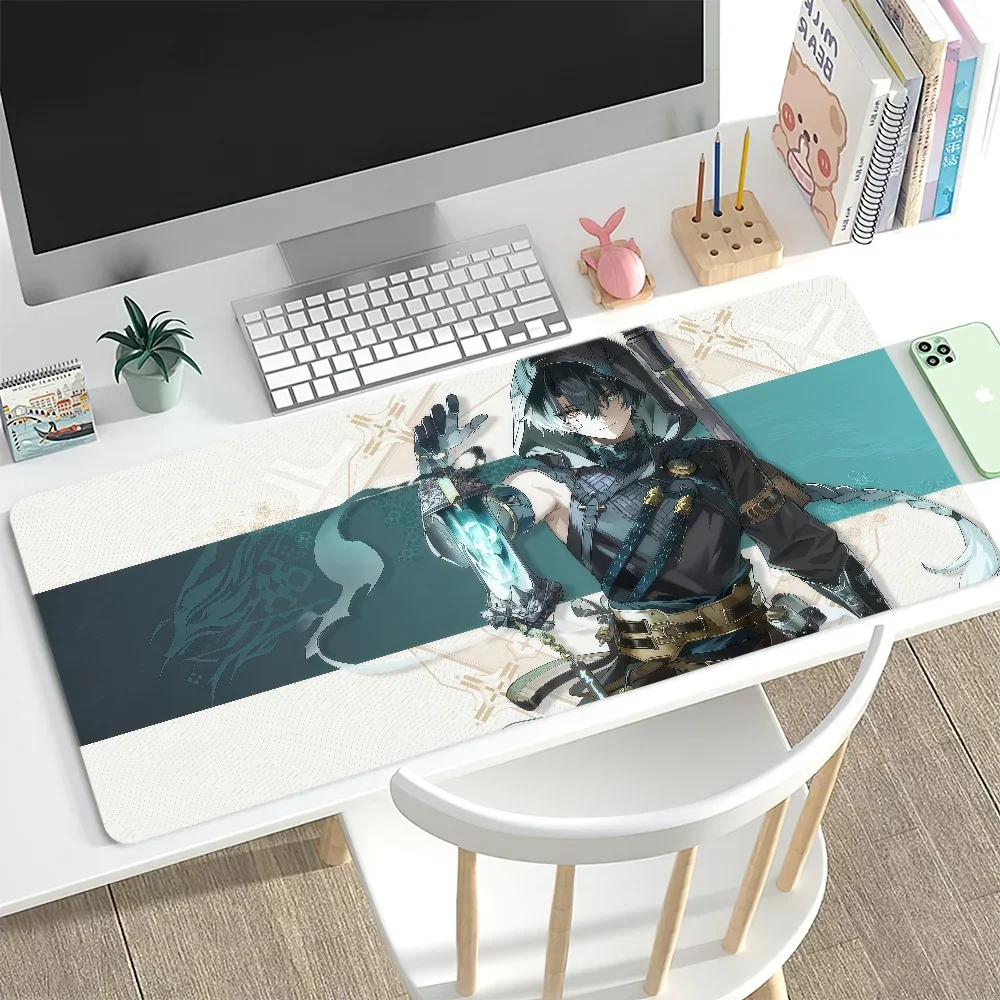 Jingran W-Wuthering Game W-Waves Mouse Pad Desk Mat Large Non-slip Anti-fray Keyboard Ergonomic Office Rubber PC Home Custom