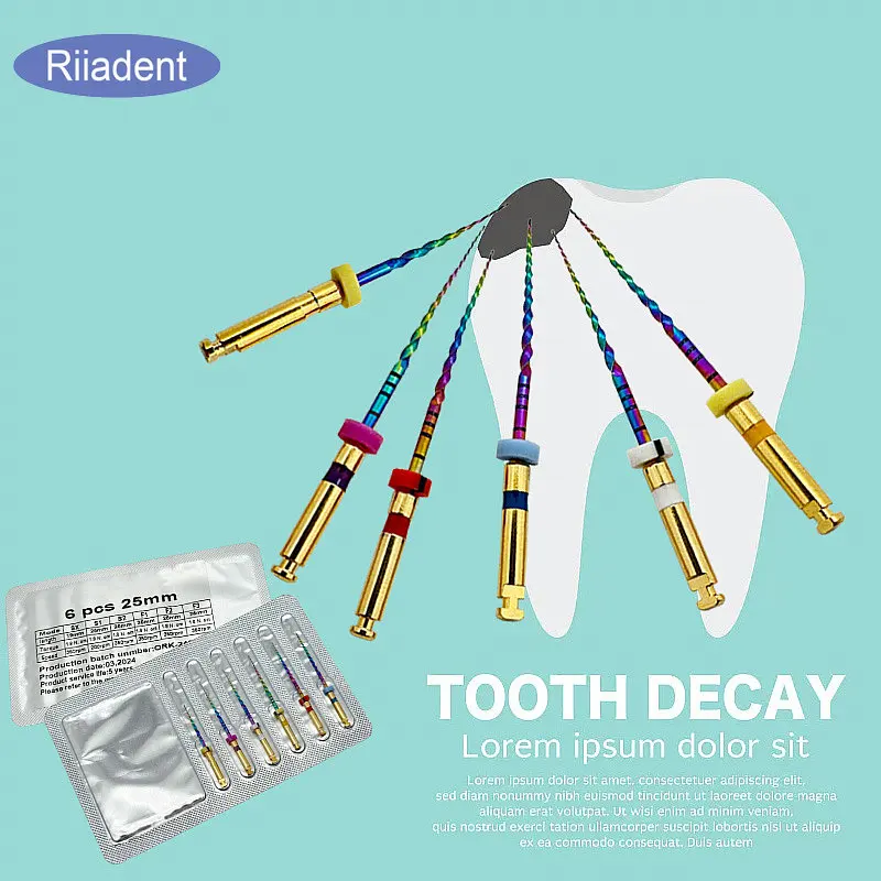 Dental Thermal Activation Rainbow Files Rotary Accessories Endodontic For Root Canal Therapy Cleaning Endodontics Materials