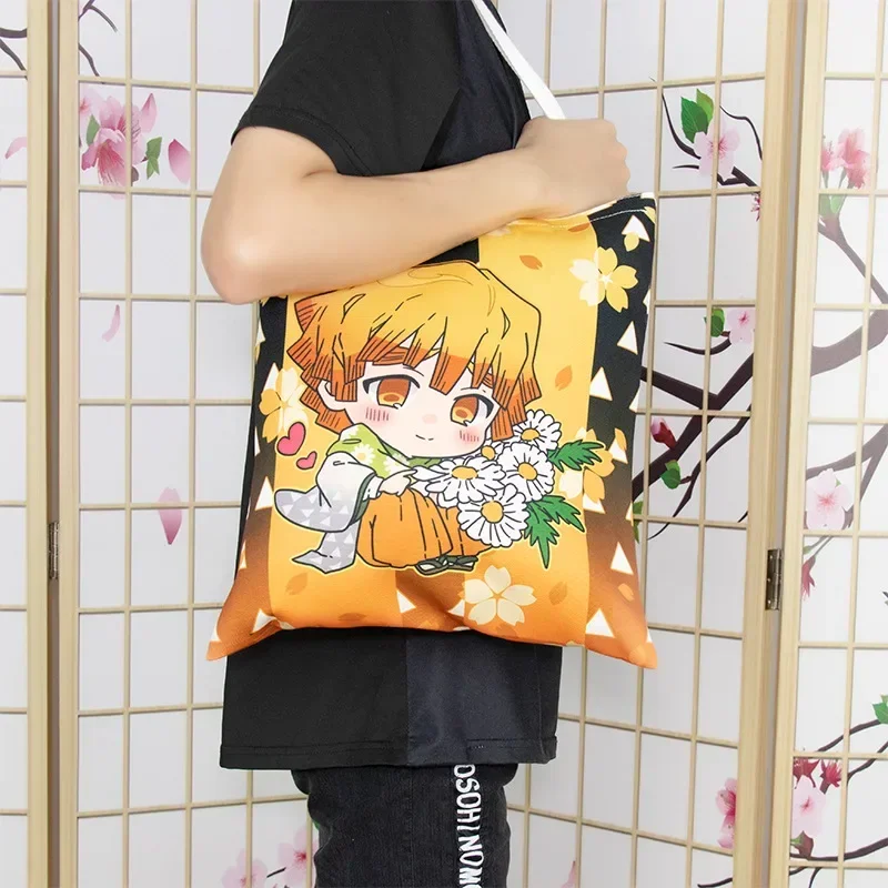 อะนิเมะ Kawaii ช้อปปิ้งผ้าใบ Tote Casual ขนาดใหญ่ความจุกระเป๋าไหล่กระเป๋า