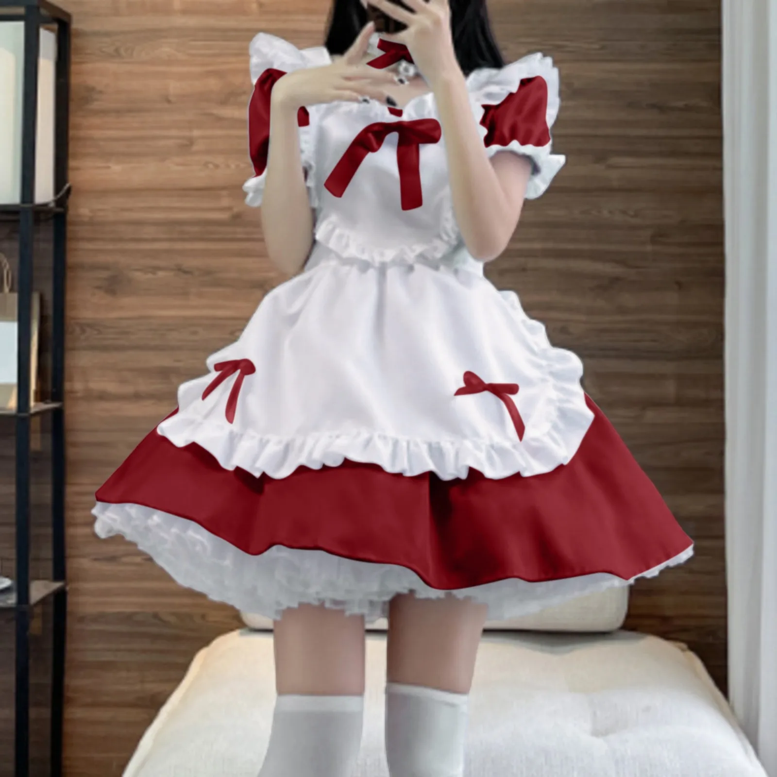 Sexy Lolita Pink Maid Dress Japanese Sweet Women Kawaii Dress Role Play Costume Halloween Party Cosplay Anime Kawaii Clothing