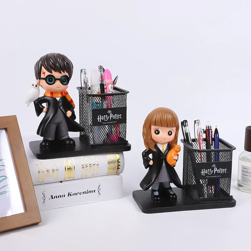 Toy Figures Academy of Magic Pen Holder Kawaii Anime Character Peripherals Hermione Figurines Student School Stationery Gifts