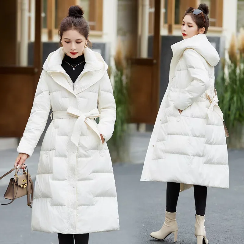 Wintertime New Style Long Pattern Waist in Fashion Coat Look Slimmer Thickening Type Cotton-padded Clothes Down Padded Jacket