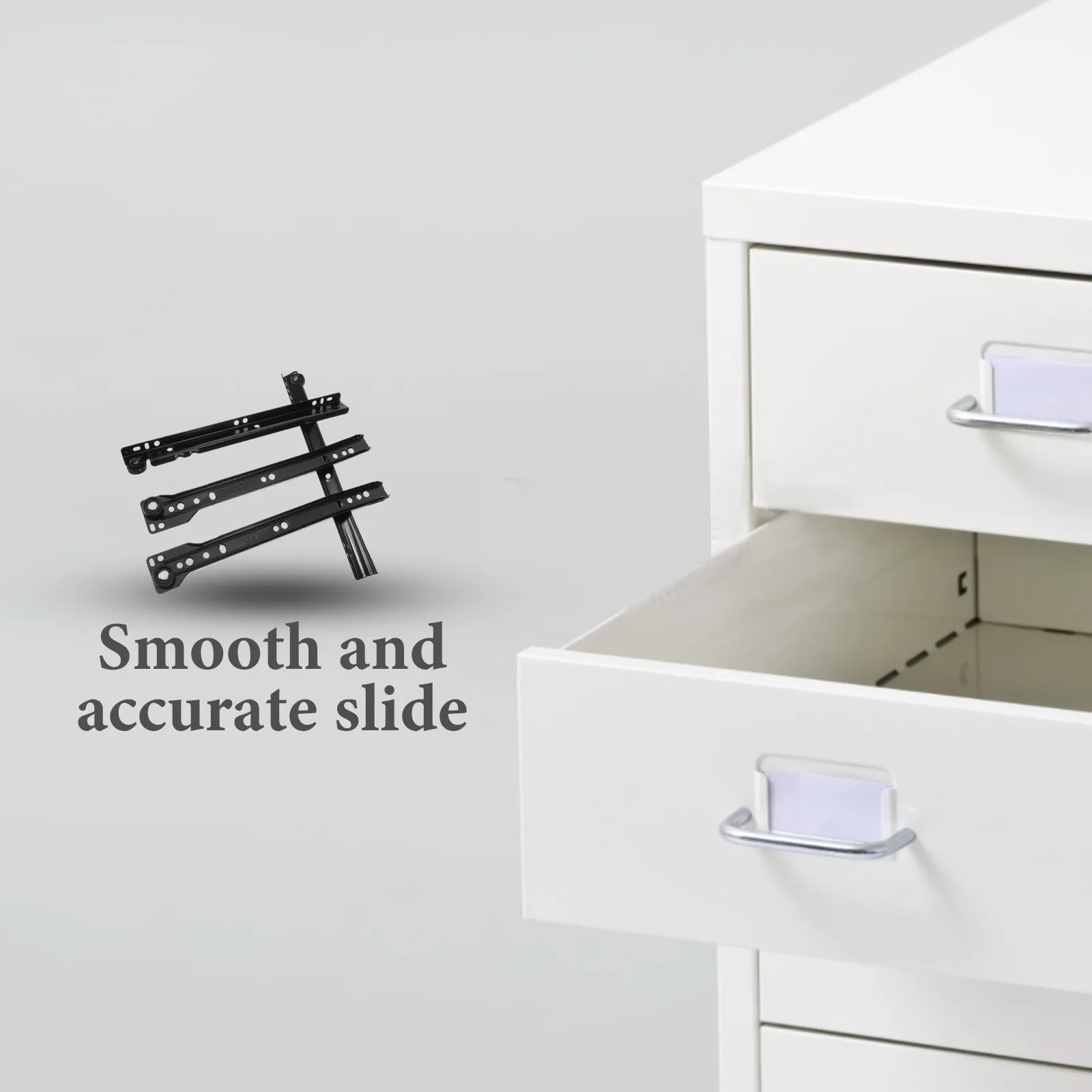 1Set Heavy Duty Drawer Slides Cold Rolled Steel Bottom Mount Smooth Quiet Operation for Kitchen Cabinet Dresser Furniture Metal