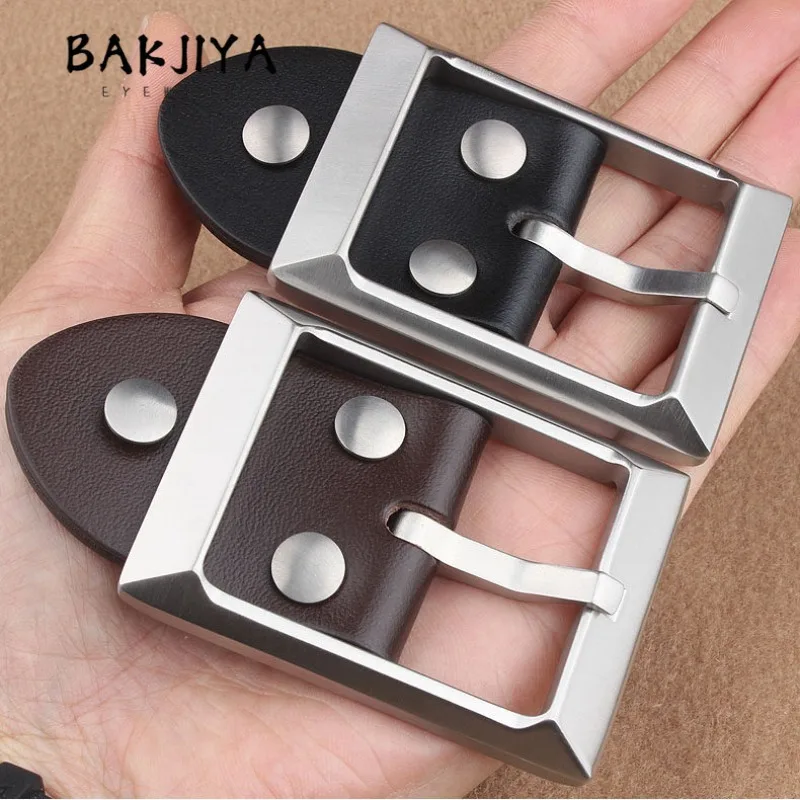 New Pure Titanium Hypoallergenic Rustproof Belt Buckle 40mm Men's Leather Belt Durable Versatile Suit Jeans Waistband Accessory