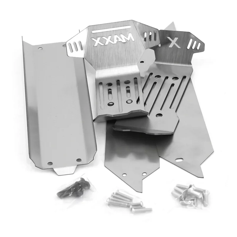 

Y04A Stainless Steel Front and Rear Chassis Armor Skid Plate Protector for 1/10 RC Car Upgrade Parts