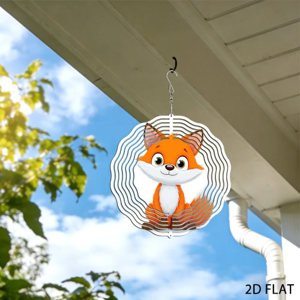 Iron Wind Chimes Cartoon Animal Outdoor Garden Art Patio Decor