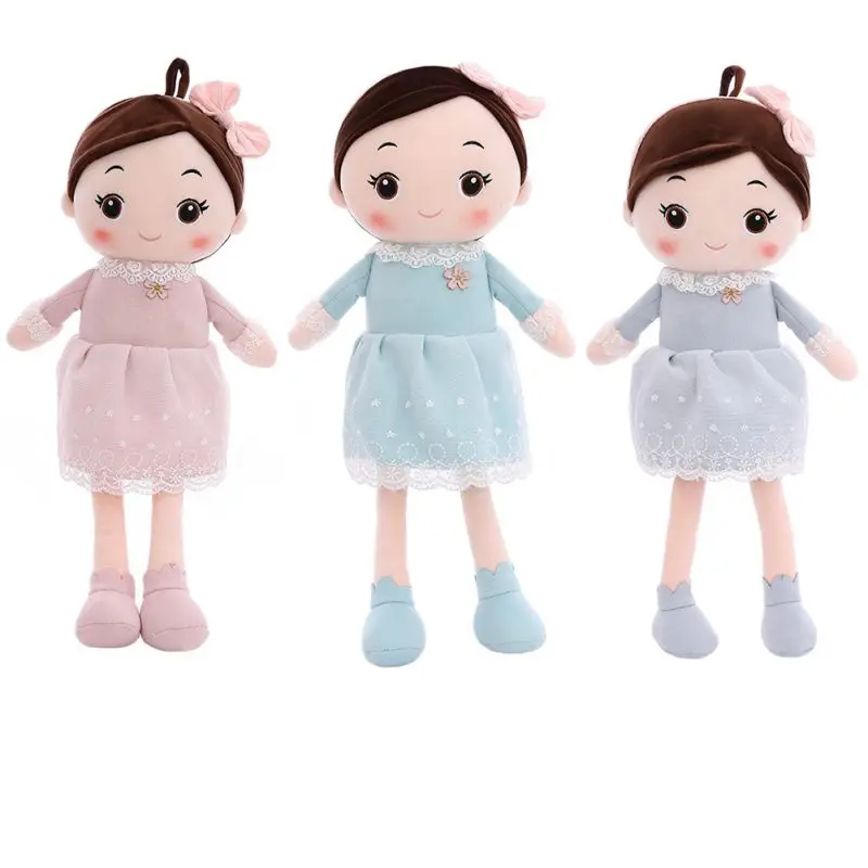 40cm Kawaii Plush Girl Dolls With Rabbit Ear Soft Stuffed Dolls Lovely Plush Toys Girl Kids Birthday Gift Infant Sleeping Doll