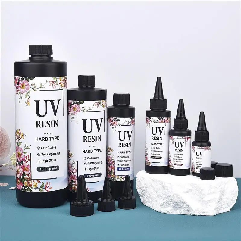 20/50/100/200/500/1000g Hard UV Epoxy Resin Glue Ultraviolet Curing Sunlight Activated Crystal Clear DIY Jewelry Making