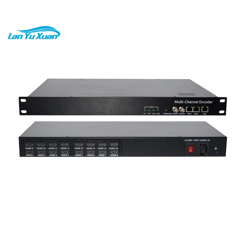 Professional H.264 HEVC DVB-T DVB-C Isdb-t Encoder 16 HD SDI IP Video Streaming
