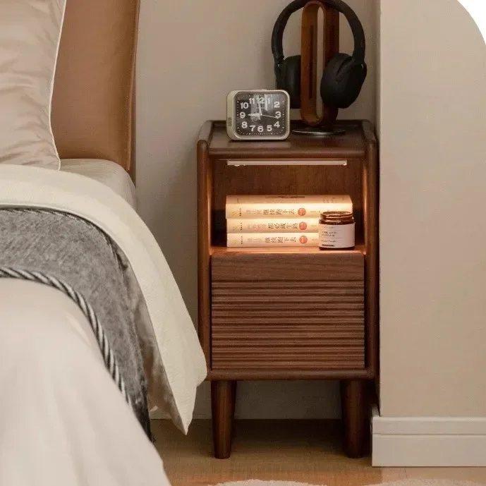 Bedside table all solid wood simple Japanese-style small apartment bedroom bedside table