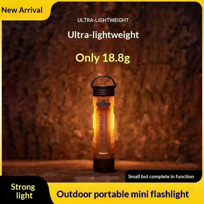 Durable 5050 Rechargeable LED Pocket Flashlight Clip-On Hat Light Keychain Torch for Rugged Outdoor Camping Trips
