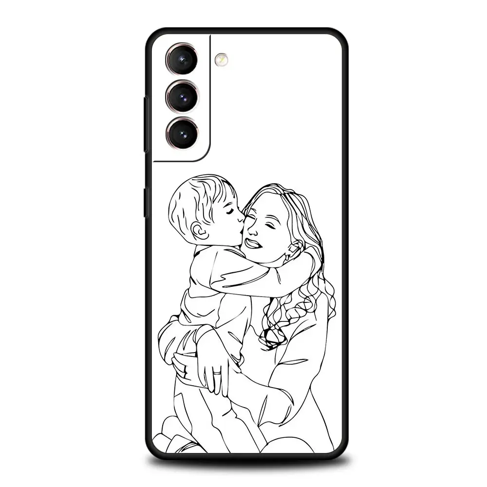 Baby Girl Mom Family Phone Case For Samsung Galaxy S24 S23 S22 S20 Ultra S21 FE 5G S10 S9 Plus S10E S8 Soft Silicone Cover