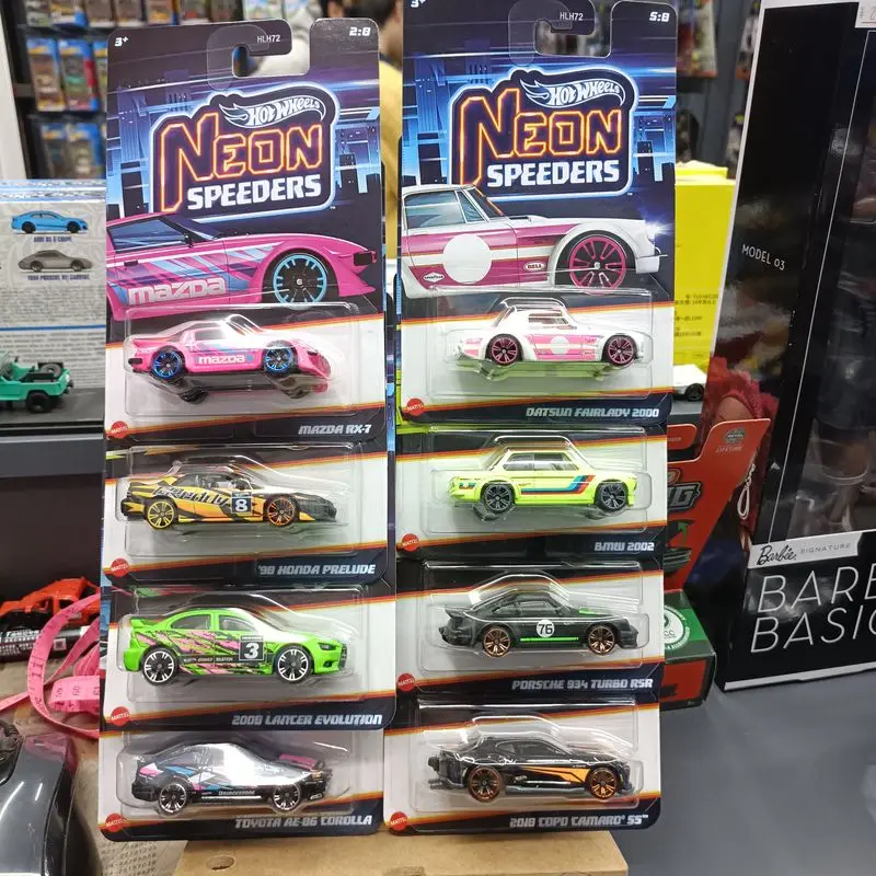 

Genuine Hot Wheels Neon Speeders E Case 1:64 Scale Porsche Bmw Honda Mazda Datsun Die-Cast Vehicle Model Cars Toy Unopened HLH72