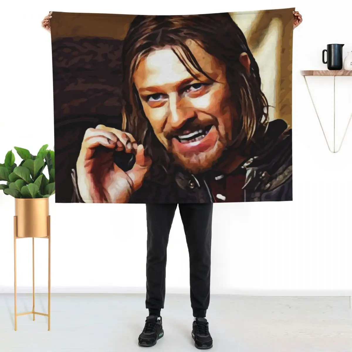 Boromir Sean Bean - One Does Not Simply Throw Blanket sofa bed Hair Plaid on the sofa Luxury Designer blankets ands Blankets