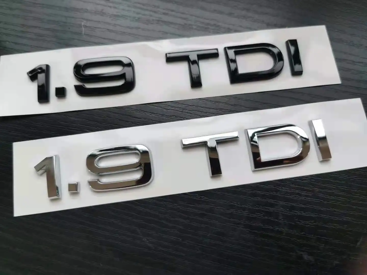 1X Chrome glossy black ABS 1.9 TDI Car Body Rear Trunk Emblem Badge Sticker for Audi Accessories