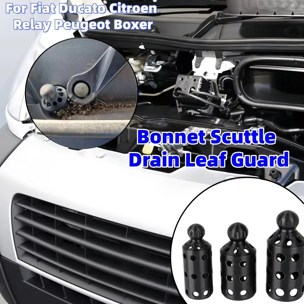 3Pcs Campervan Scuttle Drain Leaf Guard Kit RV Hood Drain Blade Protective Cover for FIAT Ducato Citroen Relay Peugeot Boxer