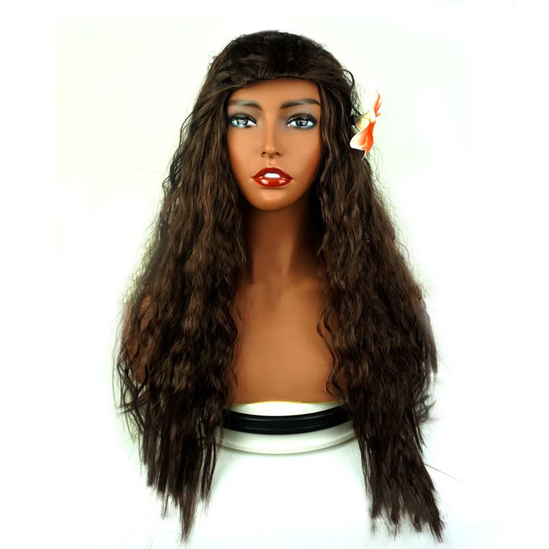 Ozean Romantik Cosplay Perücke Prinzessin Moana Lange Welle Perücke Cosplay Kostüm Perücke Kopfbedeckung Halloween Party Kopfbedeckung Requisiten – Detail 5