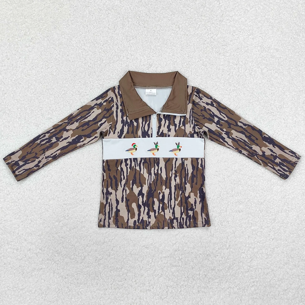 Hot Sale Baby Boys Clothes Shirts Bottomland Duck Zip Pullovers Tops Boutique Kids Children Clothing Boys Pullovers Tops Shirts