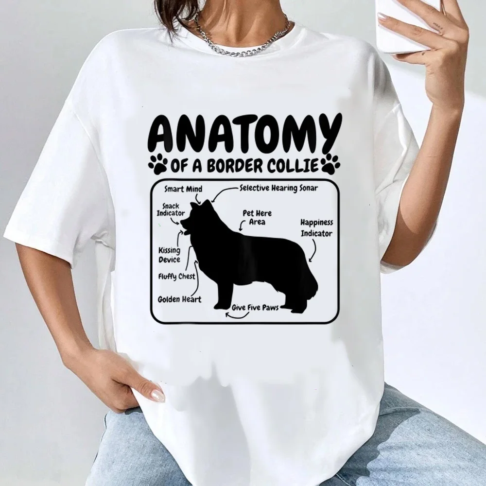 Border Collie t-shirt female Trendy Gothic Pop Culture University hip hop Comfortable Graphic 2000s women Vintage Digital