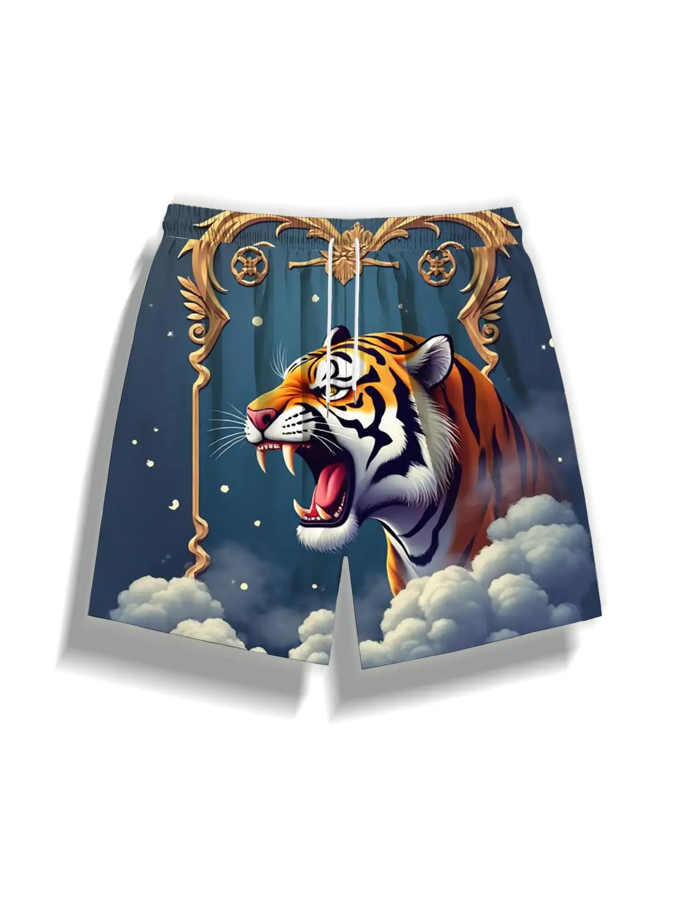 1pcs Men's Short swim trunks2026 Summer 3D Printed Short sleeve baggy pants running Pants Breathable Polyester Quick drying