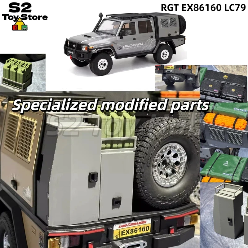 

RGT EX86160 1:10 LC79 RC Crawler Rear Storage Cabinet With Green Fuel Canisters Decorative Mood Upgrade Parts No Custom Lights