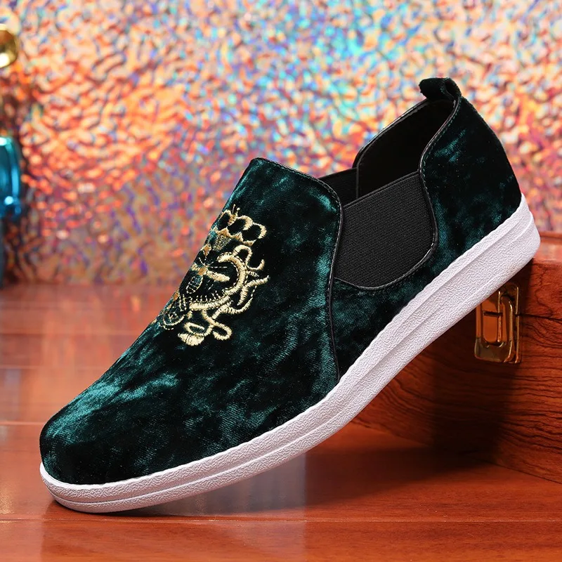 embroidery loafers shoes for man skateboard designer shoes man non-leather casual shoes driving mocassin homme alpargatas hombre