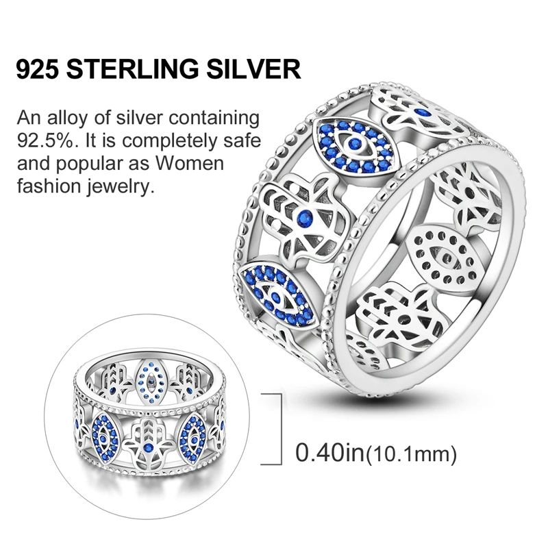 Gold Plated 925 Sterling Silver Evil Eye Adjustable Ring, Gift