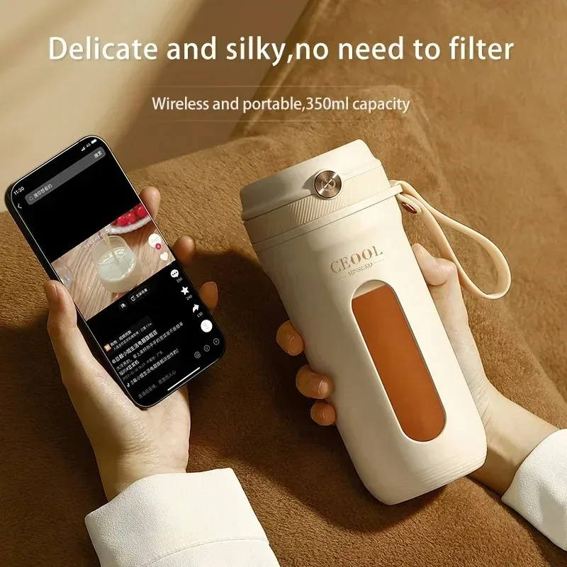 Portable USB Rechargeable Electric Juicer Blender Multi Functional Wireless Fruit Grinder Sports Water Cup For Home Outdoor
