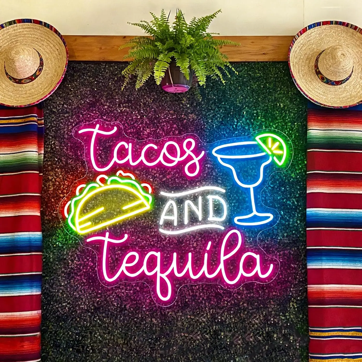 Tacos and Tequila Neon Sign USB Powered LED Light for Party Bar Restaurant Decoration Christmas Gift Business Art Wall Light