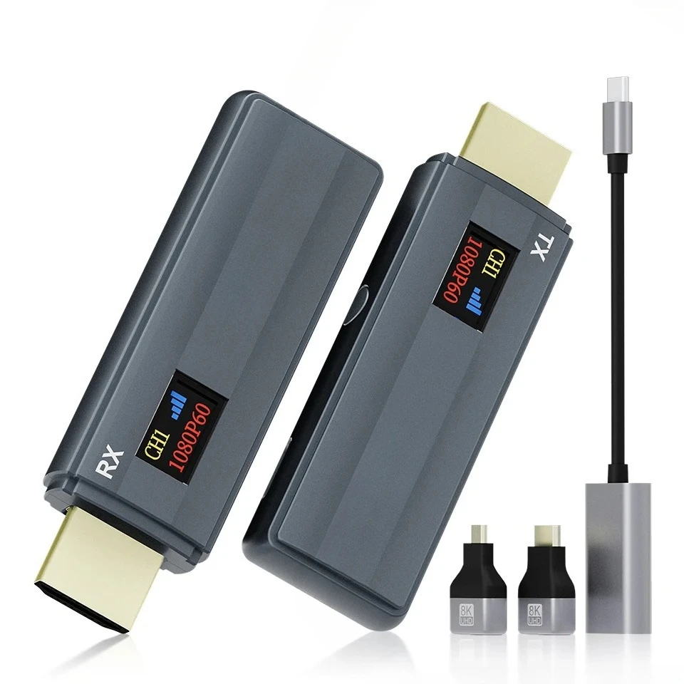 ST2 HD Wireless Video Transmitter and Receiver HDMI Transmission System with 0.42”OLED Color