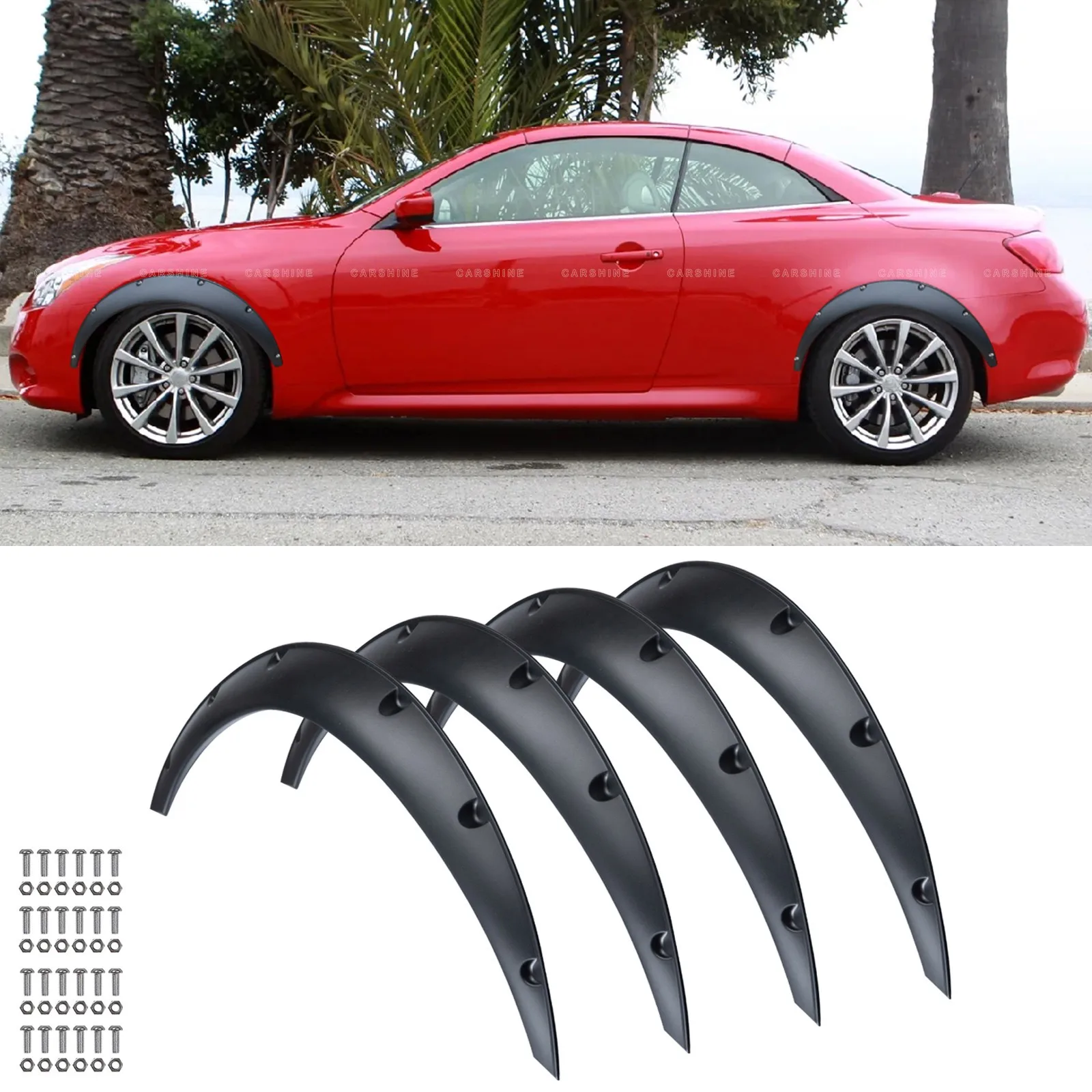 

For Infiniti G35 G37 Fender Flares Guard Extra Wide Wheel Arches Body Kit Black