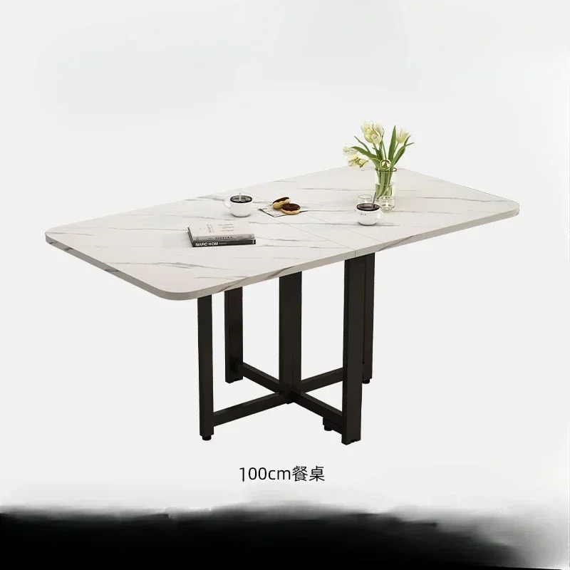 

Folding Dining Table for Home, Ultra-thin Multifunctional Folding Table, Rectangular Imitation Rock Plate New
