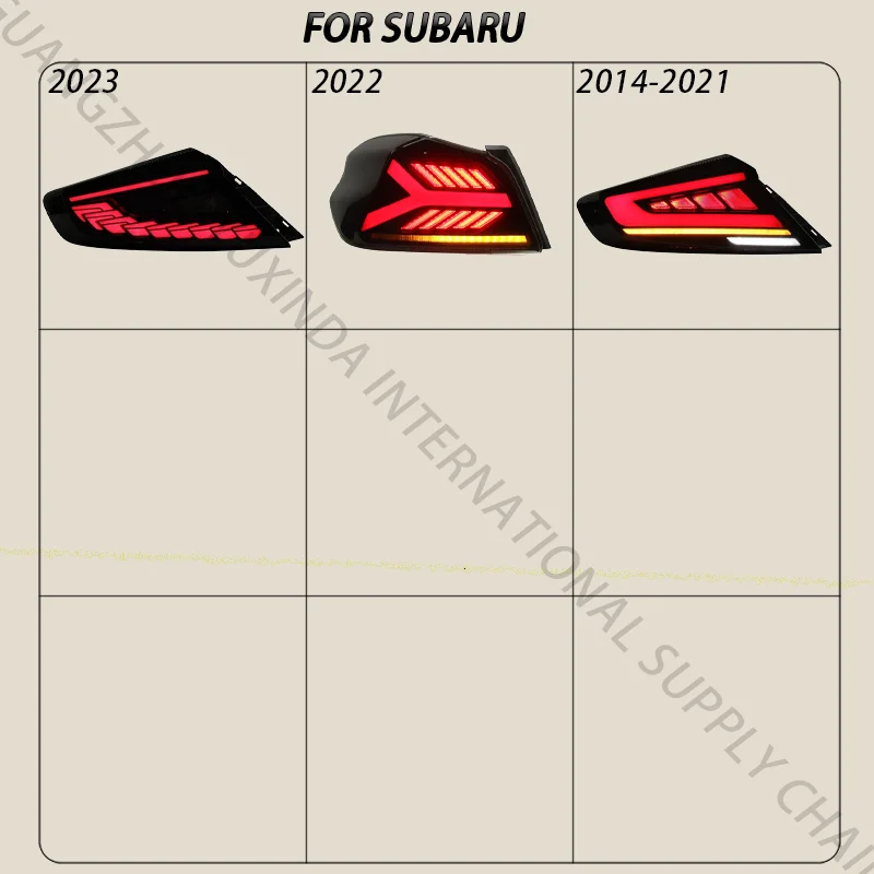 مجموعة المصابيح الخلفية LED للسيارات لسوبارو WRX 2022-2025 عدسة حمراء جديدة ملحقات المصابيح الخلفية المعدلة 2023 2024 بالجملة