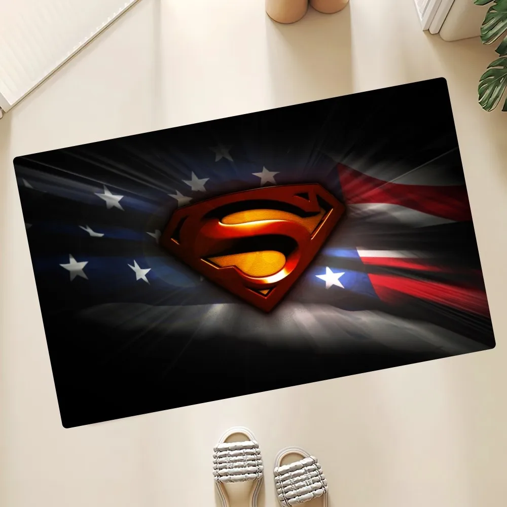 BEAST KINGDOM DC Superman Floor Mat Anti-Slip Doormat Home Entrance Doormat Bedroom Bathroom Living Room Floor Mats Kitchen Rug