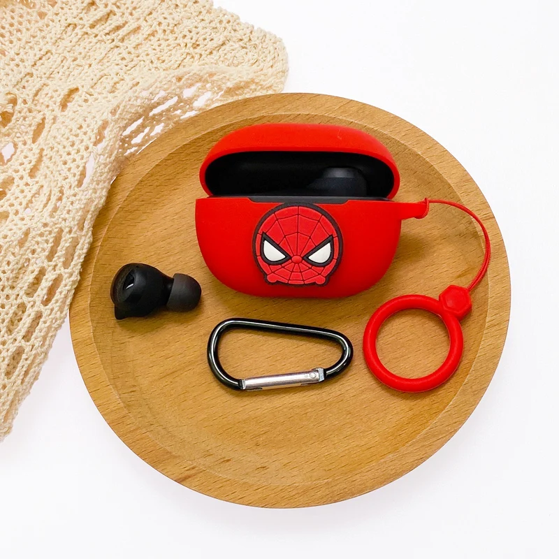 الكرتون الأعجوبة سماعة علبة ل شاومي Redmi براعم 3 لايت سيليكون بلوتوث سماعات شحن صندوق الغطاء الواقي مع هوك