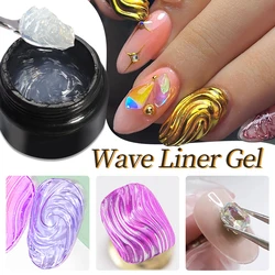 BOZLIN 5ml Wave Liner Gel Nail Polish Semi Permanent UV Gel For DIY Painting Drawing Manicure Nail Art Liner Gel Varnish