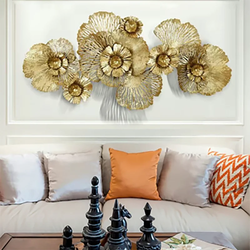 

Chinese Wrought Iron Flower Wall Decoration Items Home Room Background Wall Sticker Hotel Club Cafe Wall Mural Metal Accessories