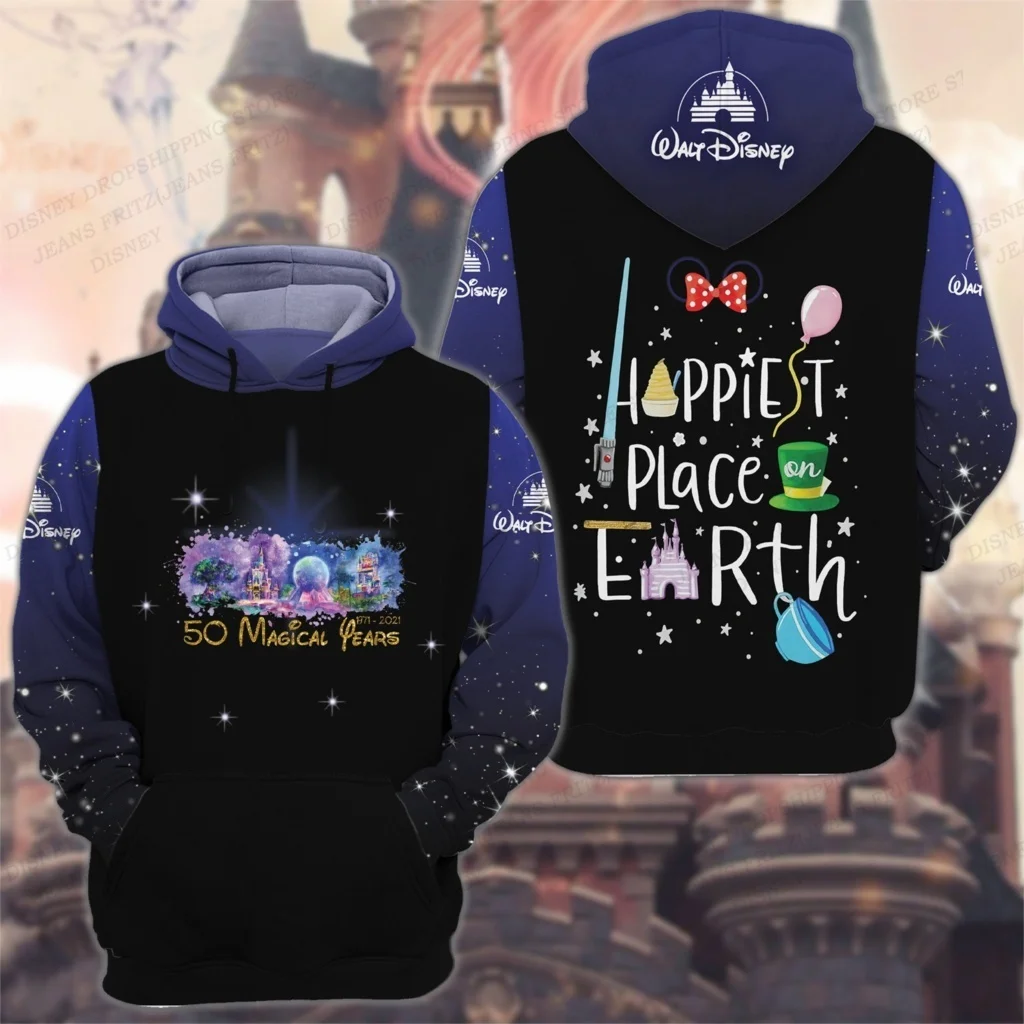 Disney World 50th Anniversary 3d Print Hoodies Men Fashion Mickey Hoodie Kids Hip Hop Hoodie Boy Coat Anime Sweats Women