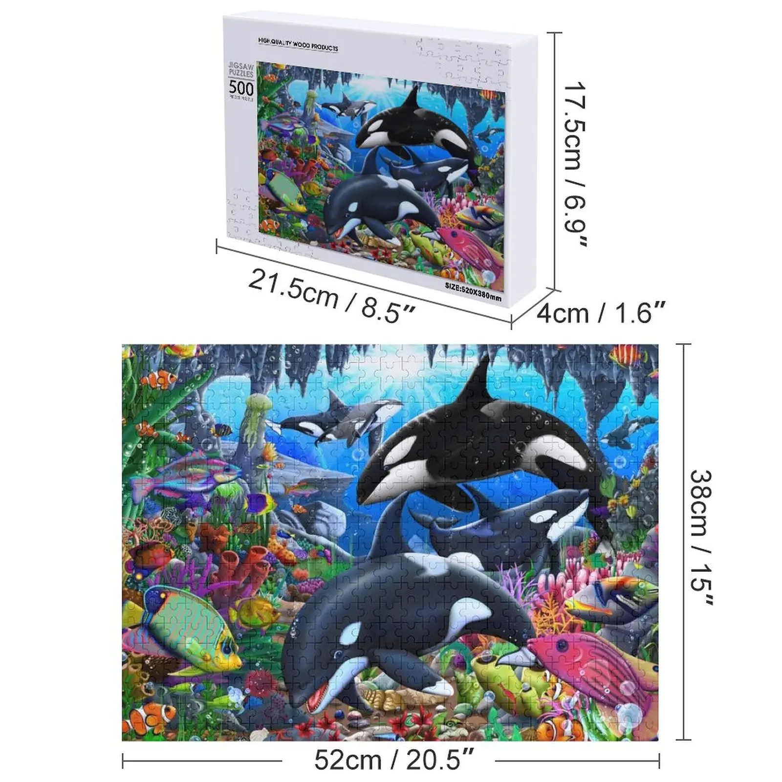 Magnífico caverna submarina quebra-cabeça imagem personalizada personalizado presente da criança madeiras para adultos quebra-cabeça