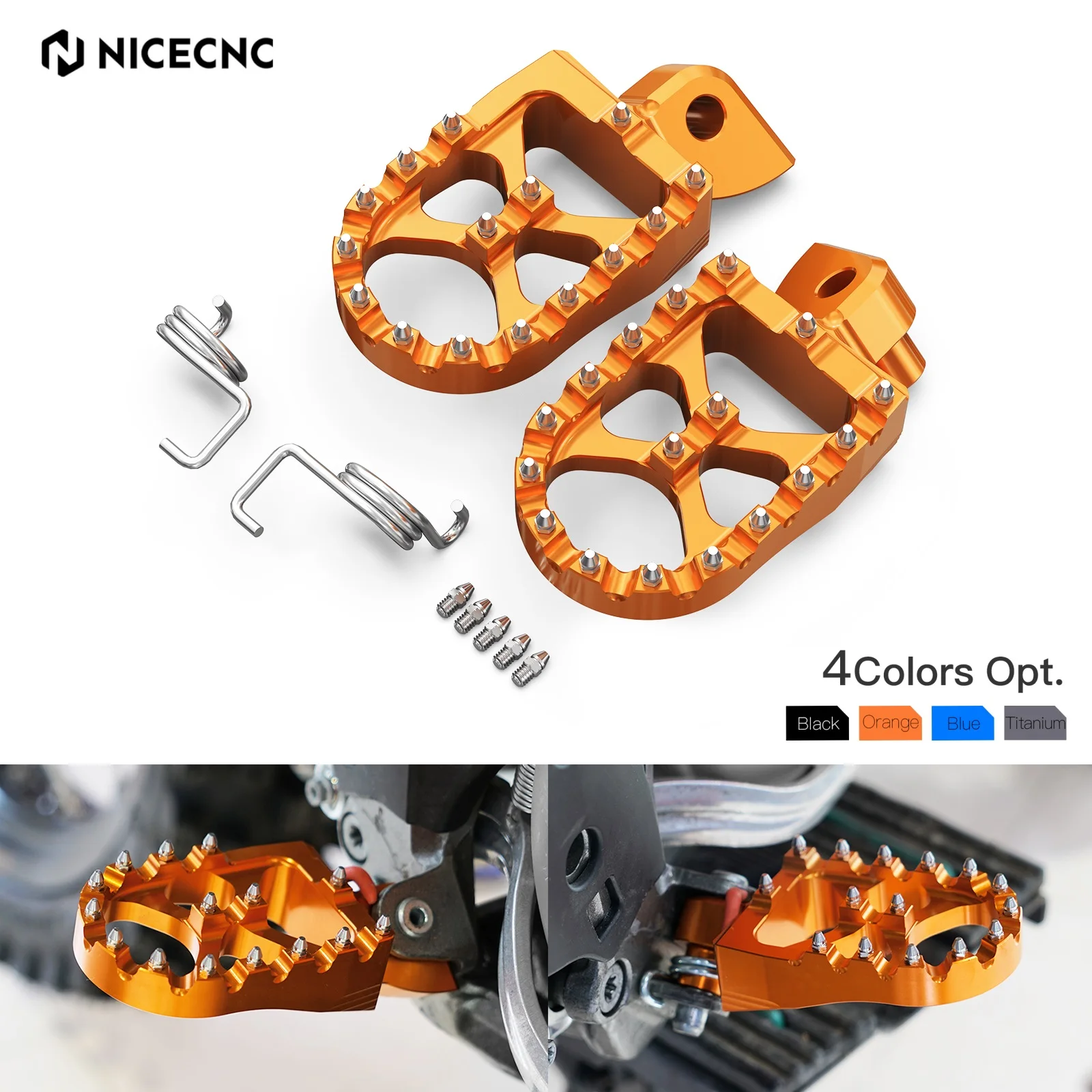 

NICECNC For 2016 KTM EXC 300 250 EXCF 450 350 XCW XCFW SX 125 SXF 450 1998-2015 FREERIDE 250F Motorcycle Foot Pegs Footrest Set