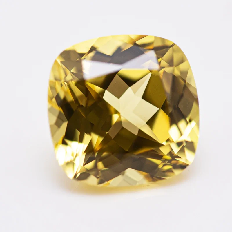 Lab Grown Sapphire Yellow Color Square Cushion Shape Stone For Charms Diy Jewelry Making Bracelet Selectable AGL Certificate