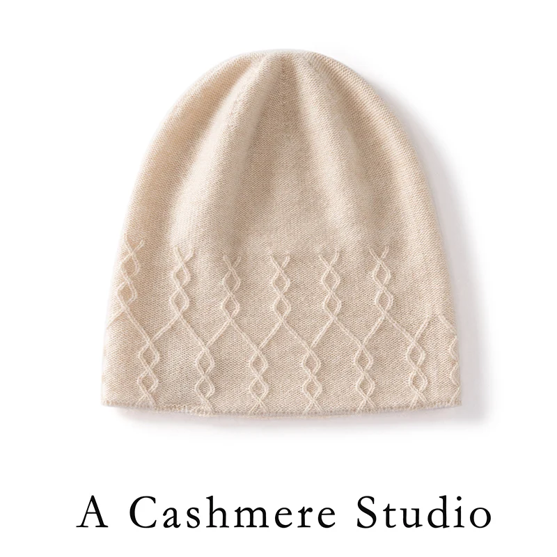 

MELILABM женская шапка из 100% чистого кашемира с защитой ушей, модная персонализированная вязаная теплая шапка, зимняя новая стильная пуловерная кепка