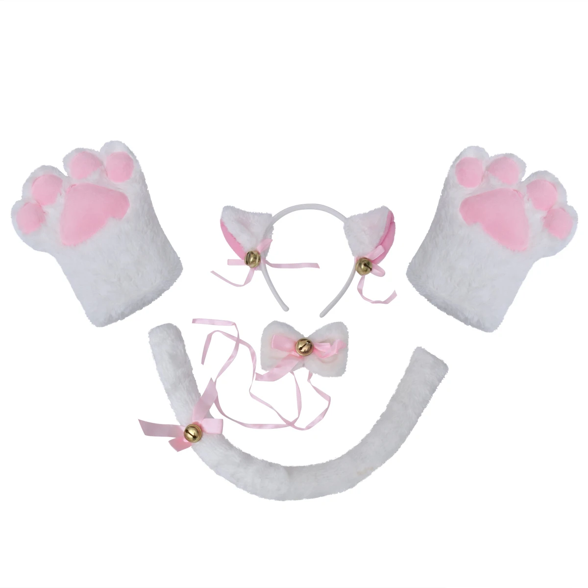 

5pcs Cat Cosplay Costume Adorable Kit Headb Gloves Collar Tail Lolita Gothic Party Carnivals Masquerade One Size Fits Most High