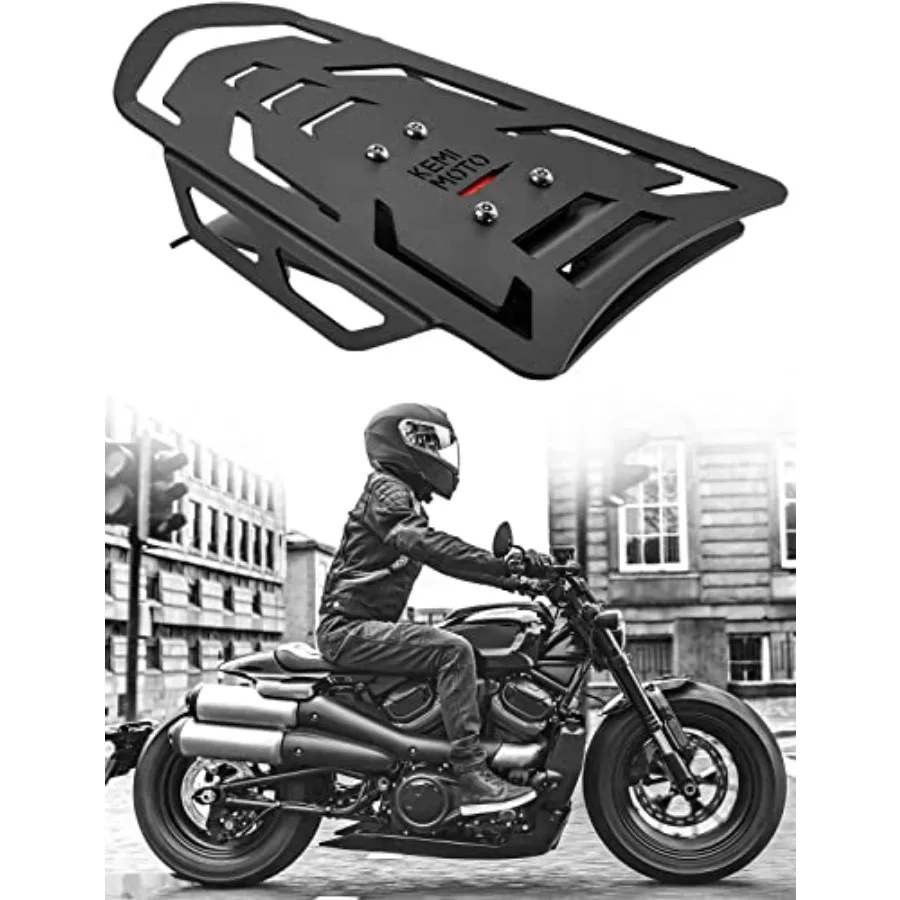 Porte-bagages arrière pour moto, Compatible avec Sportster S RH1250 20212024 2025, porte-bagages pour moto, rangement arrière noir f